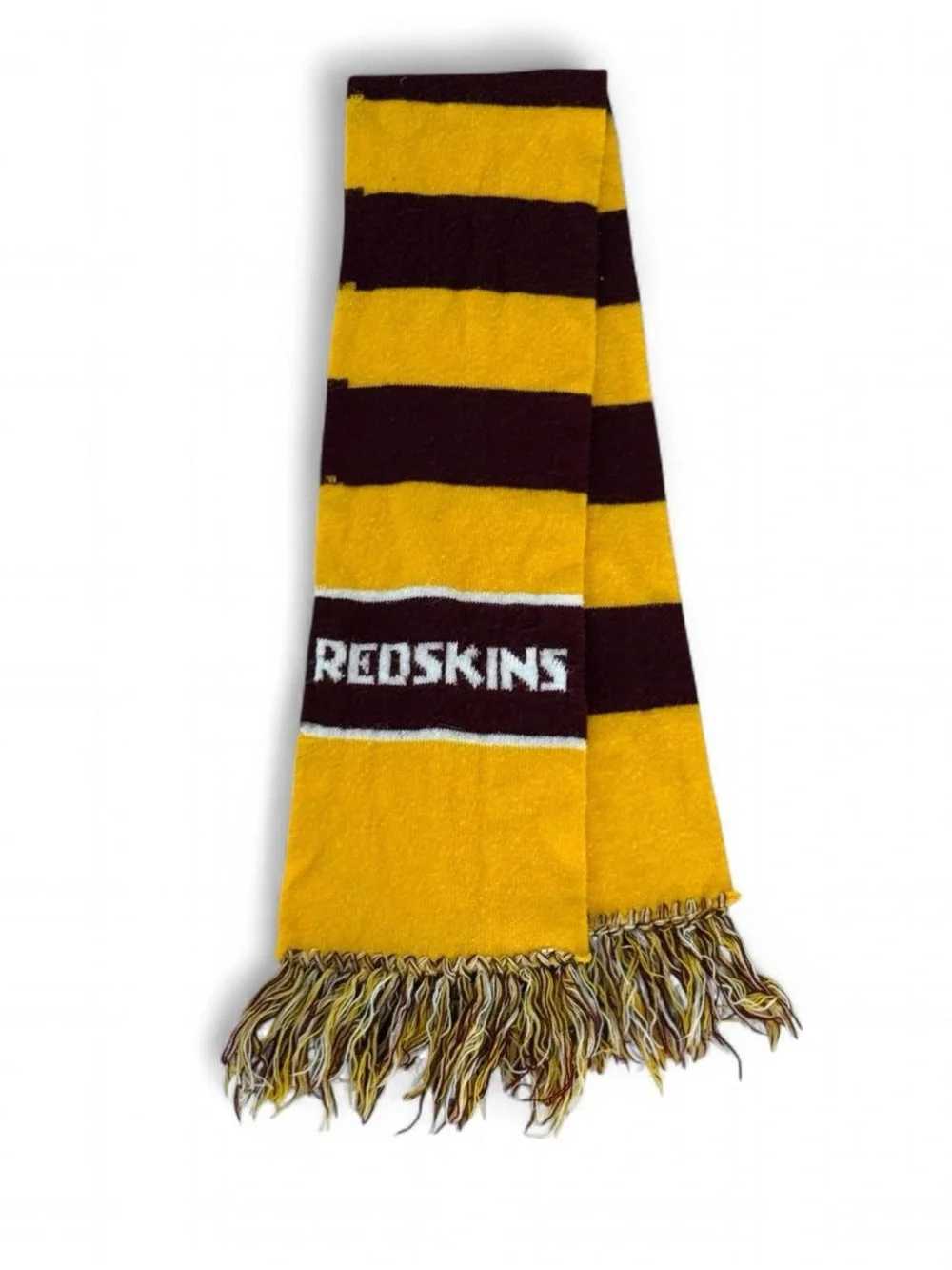 Striped Yellow and Dark Maroon 'REDSKINS' Team Scarf